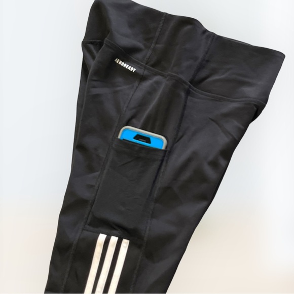 Adidas Black Track Pants/Leggings Aeroready - Picture 5 of 12